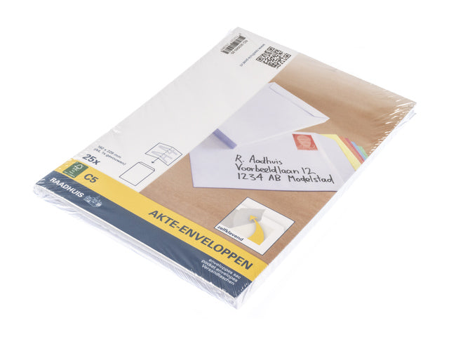 Akte envelop Raadhuis 162x229mm C5 met plakstrip krimp a 25 stuks.