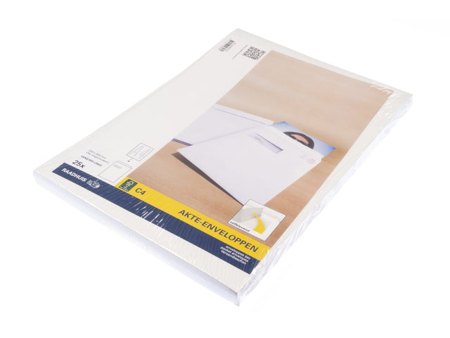 Envelop Raadhuis 229x324 C4 VL akte plakstrip wit 120gr 25 stuks