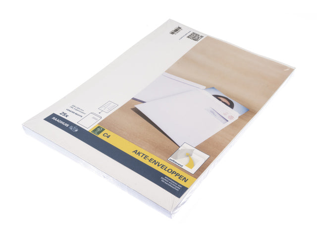 Envelop Raadhuis 229x324 C4 VR akte plakstrip wit 120gr 25 stuks