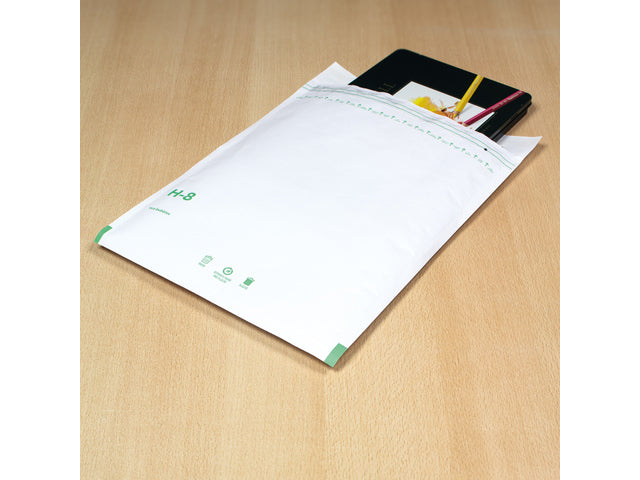 Luchtkussenenvelop Raadhuis 270x360mm H18 wit plakstrip doos a 100 stuks