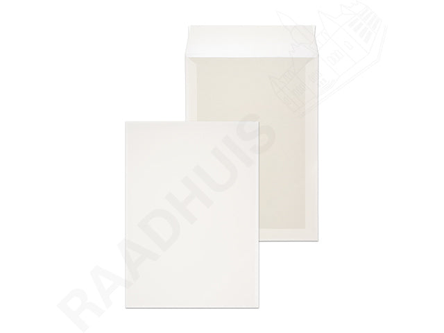 Bordrugenvelop Raadhuis 220x312mm EA4 wit met plakstrip doos a 100 stuks