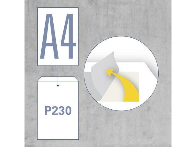 Monsterzak Raadhuis 230x350x38mm P230 crème plakstrip doos a 125 stuks