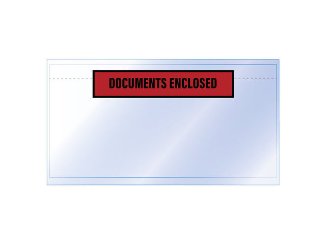 Paklijstenvelop binnenmaat 225x122mm DL 50 micron documents enclosed 100 stuks