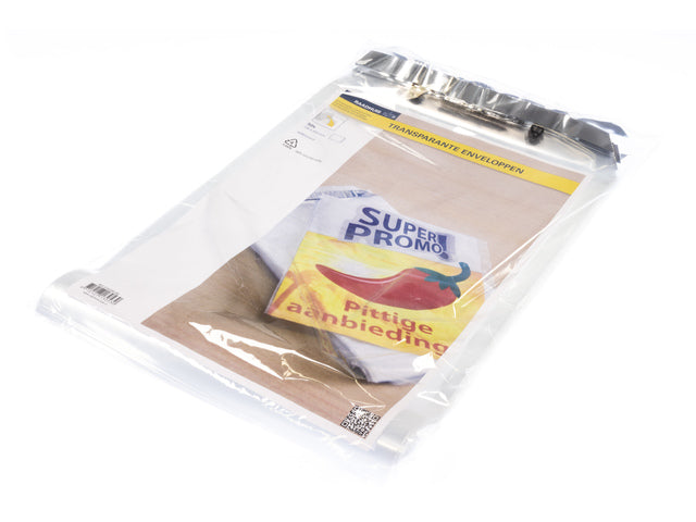 Verzendenvelop Raadhuis 235x310mm transparant met plakstrip krimp a 50st.