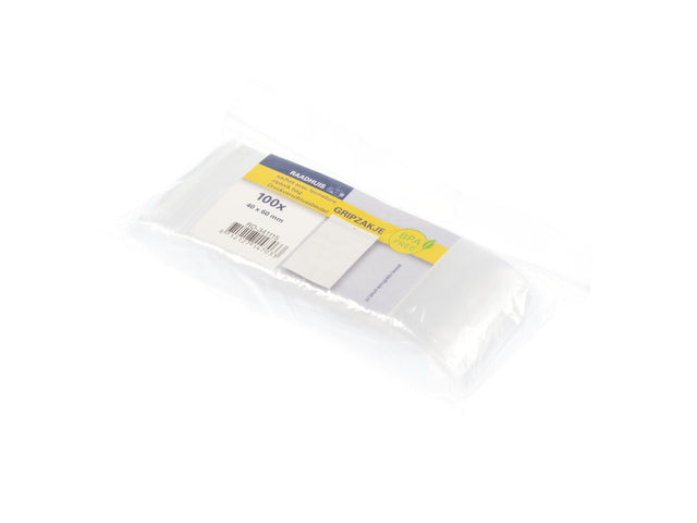 Gripzak Raadhuis 40x60mm zonder schrijfvlak, krimp a 100 stuks