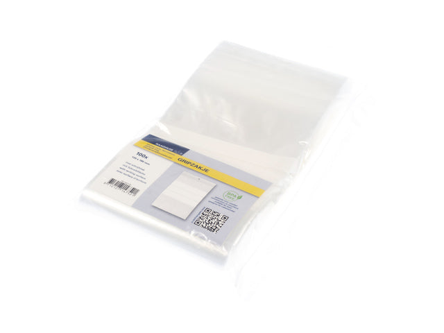 Gripzak Raadhuis 120x180mm met schrijfvlak, krimp a 100 stuks