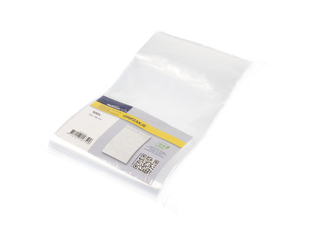 Gripzak Raadhuis 120x180mm zonder schrijfvlak, krimp a 100 stuks