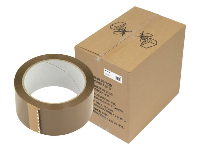 Verpakkingstape Raadhuis PP 48mmx66m bruin low noise doos a 36 rol