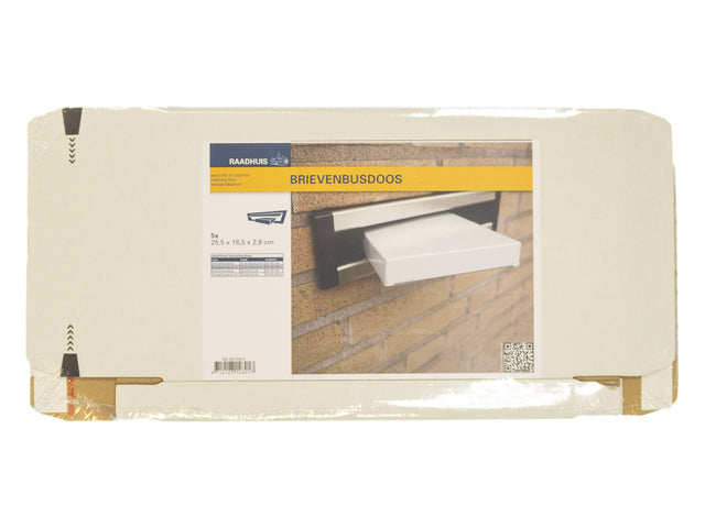 Brievenbusdoos Raadhuis mit EG 255x160x28mm Klemme und 25 Stück