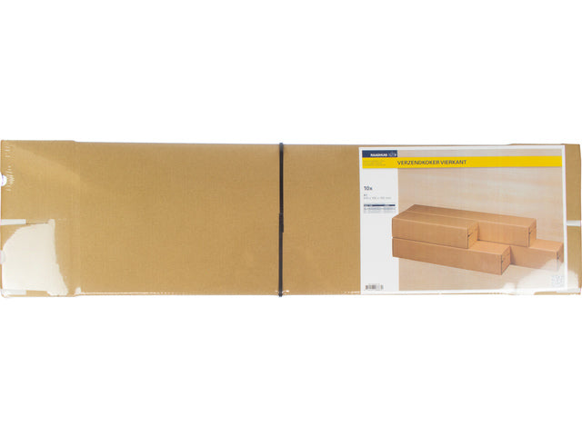 Verzendkoker Raadhuis vierkant A1 610x105x105mm krimp a 10 binnenmaat bruin