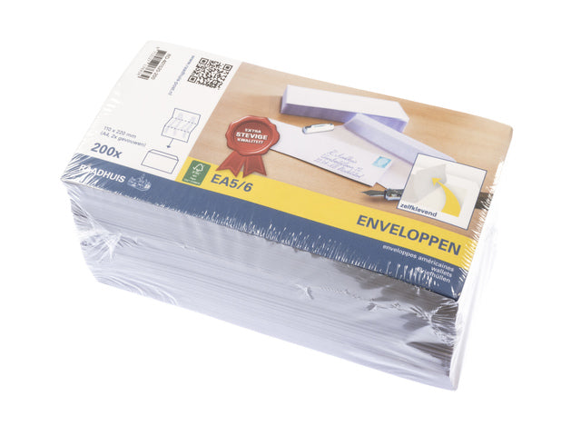 Dienstenvelop Raadhuis 110x220mm DL (EA5/6) met plakstrip wit 200 stuks
