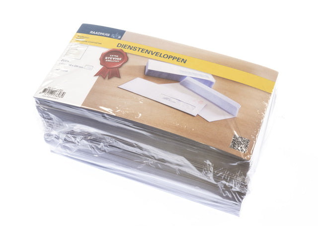 Dienstenvelop met venster Raadhuis 110x220mm DL (EA5/6) met plakstrip wit 200 stuks