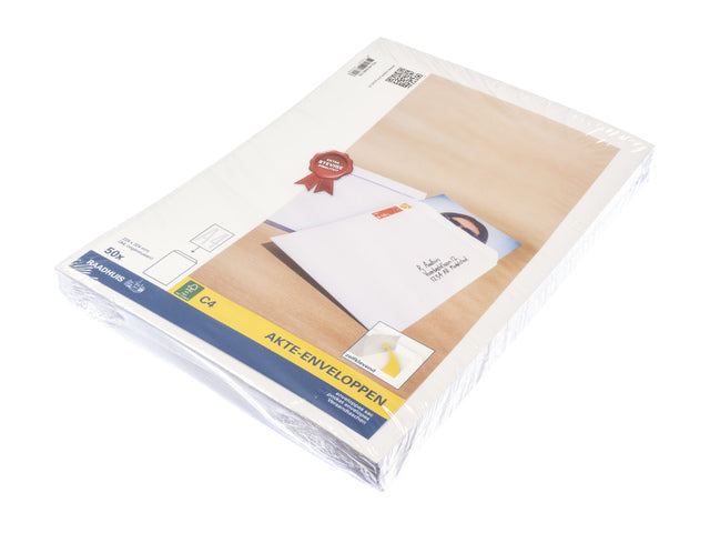 Akte envelop Raadhuis 229x324mm C4 wit met plakstrip 50 stuks