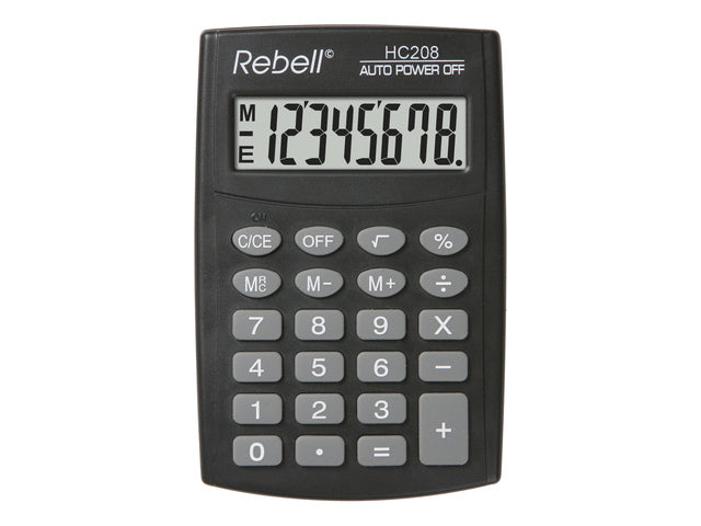 Calculator Rebell-HC208-BX zwart pocket