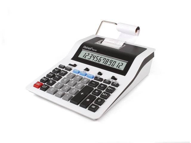 Calculator Rebell-PDC30-WB wit-zwart print