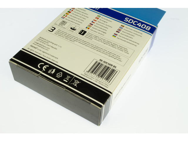 Rekenmachine Rebell-SDC408-BX zwart desktop