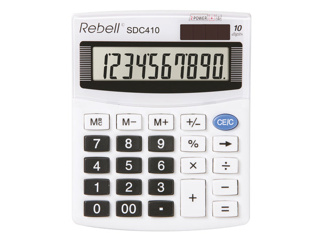 Calculator Rebell-SDC410-BX wit desktop