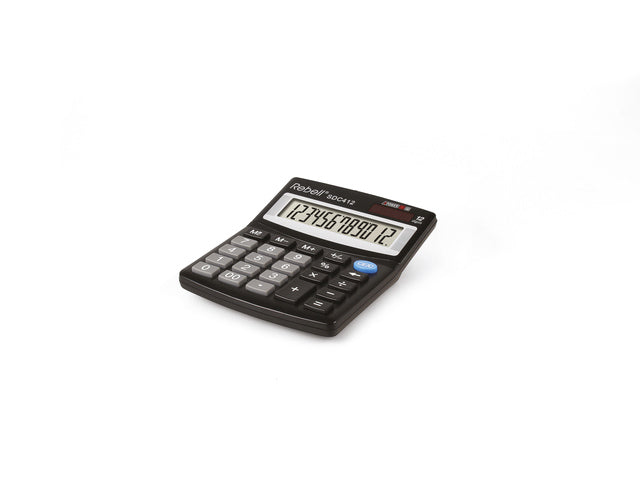 Calculator Rebell SDC412 BX zwart desk 12 digit