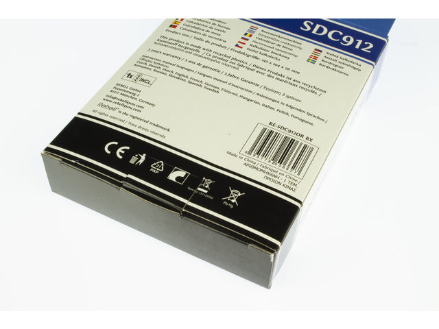 Rekenmachine Rebell-SDC912OR-BX wit-oranje desktop