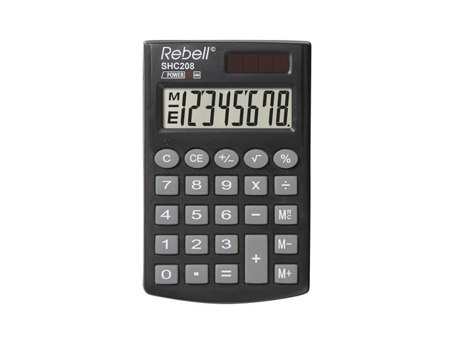 Calculator Rebell-SHC208-BX zwart pocket