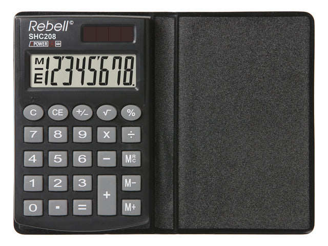 Calculator Rebell-SHC208-BX zwart pocket