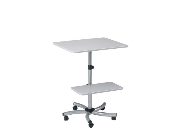 Mobiler Arbeitstisch Rocada mit 2 verstellbaren Klingen aus Melamin-Grau