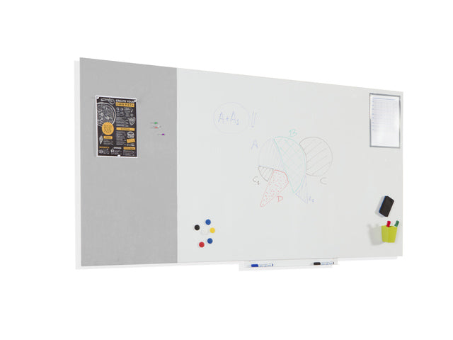 Prikbord Rocada Skinprikbord 75x115cm stof grijs