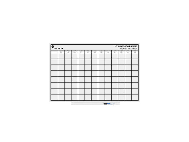 Whiteboard Rocada Skinplanner maanden 75x115cm wit gelakt