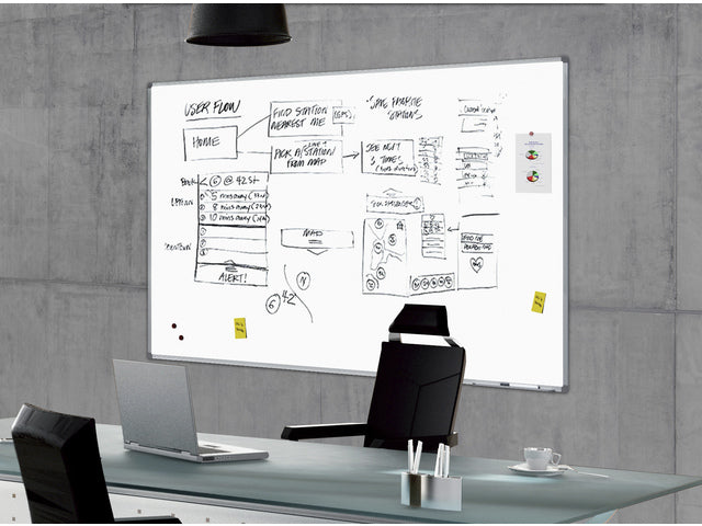 Whiteboard Rocada 120x180cm emaille met magnetisch