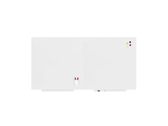 Whiteboard Rocada Skin Pro-Duo 2x module 100x100 cm PE gecoat wit
