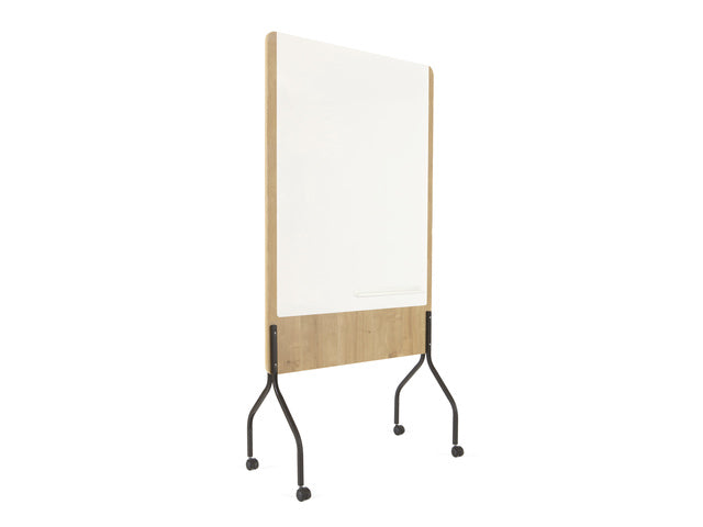 Whiteboard Rocada Naturel 100x120cm wit mobiel 2-zijdig melamine magnetisch