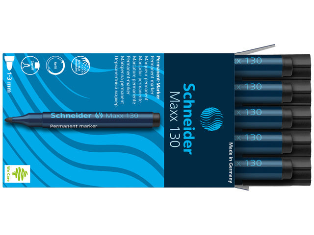 Marker Schneider Maxx 130 permanent ronde punt zwart