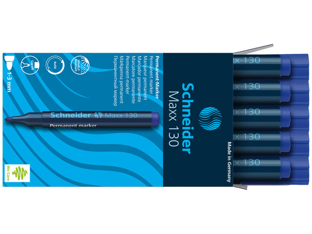 Marker Schneider Maxx 130 permanente ronde punt blauw