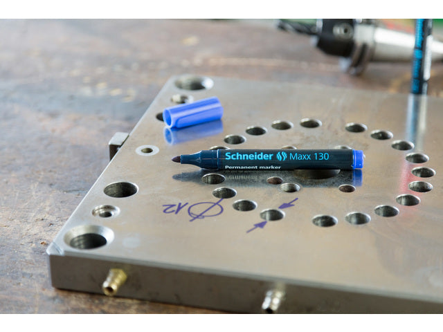 Marker Schneider Maxx 130 permanente ronde punt blauw
