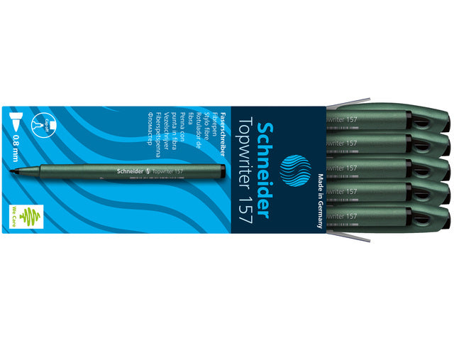 Fibrepen Schneider Topwriter 157 0,8 mm zwart