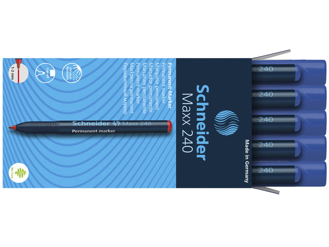 Marker Schneider Maxx 240 Permanent-Rondekahn blauw