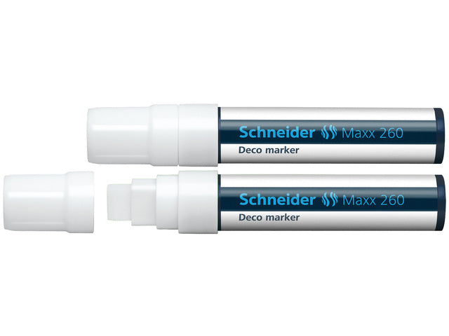 krijtmarker Schneider Maxx 260 wit. Set van 2 stuks