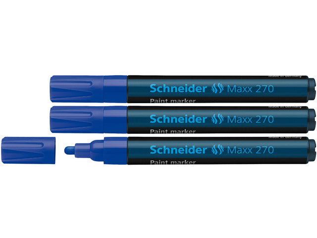 lakmarker Schneider Maxx 270 1-3 mm blauw. Set á 3x