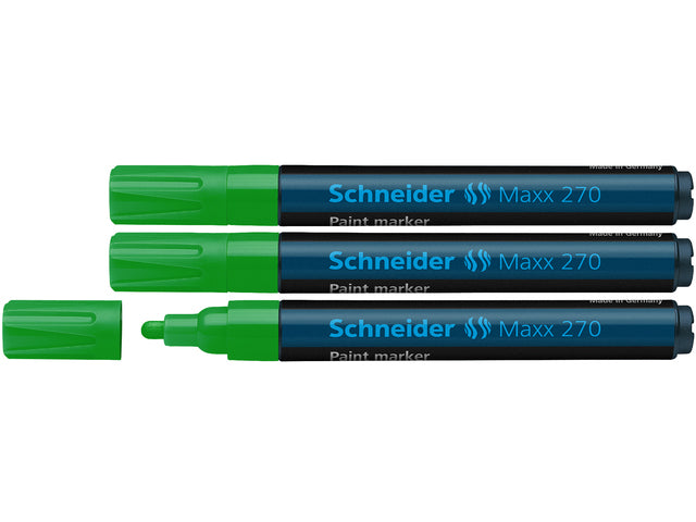 lakmarker Schneider Maxx 270 1-3 mm groen. Set á 3x