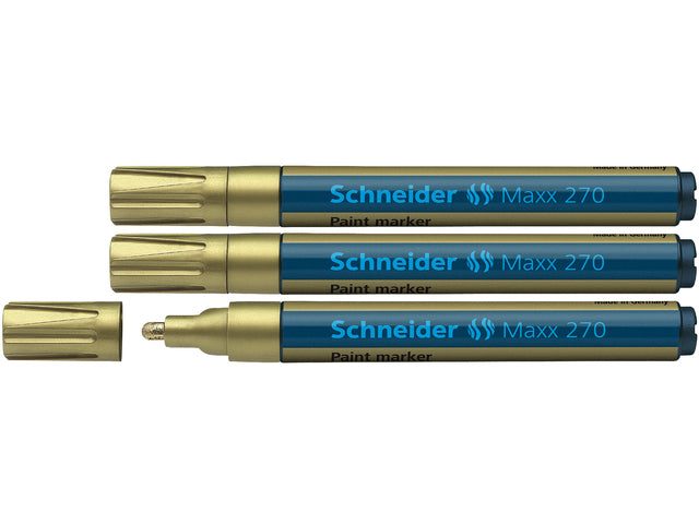 lakmarker Schneider Maxx 270 1-3 mm goud. Set á 3x