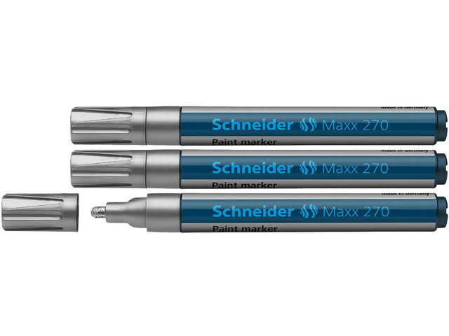 lakmarker Schneider Maxx 270 1-3 mm zilver. Set á 3x