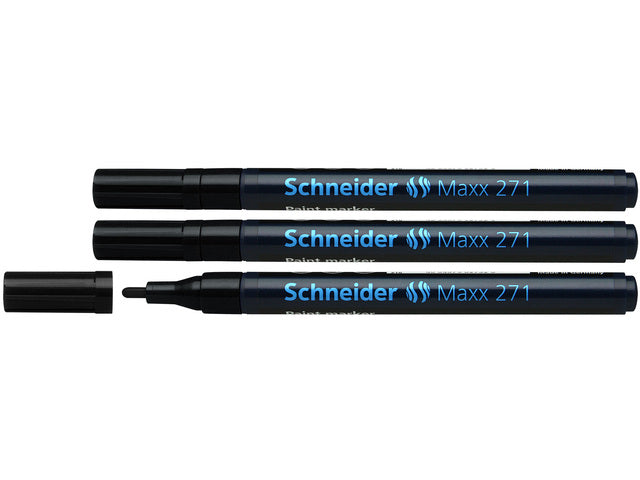 lakmarker Schneider Maxx 271 1-2 mm zwart. Set á 3x