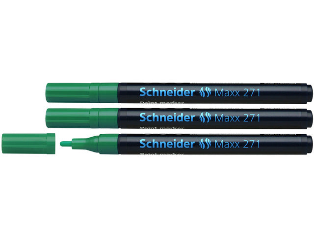 lakmarker Schneider Maxx 271 1-2 mm groen. Set á 3x