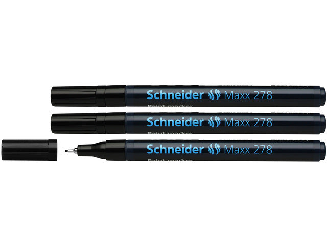 lakmarker Schneider Maxx 278 0,8mm zwart. Set á 3x