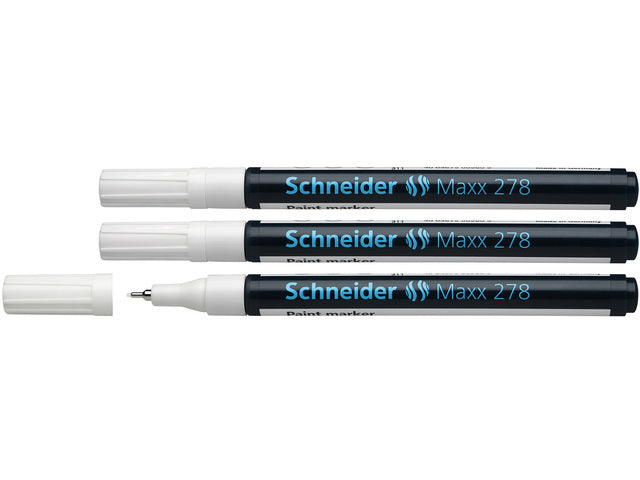 lakmarker Schneider Maxx 278 0,8mm wit. Set á 3x