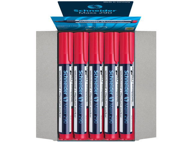 boardmarker Schneider Maxx 290 ronde punt rood. stel á 10x in