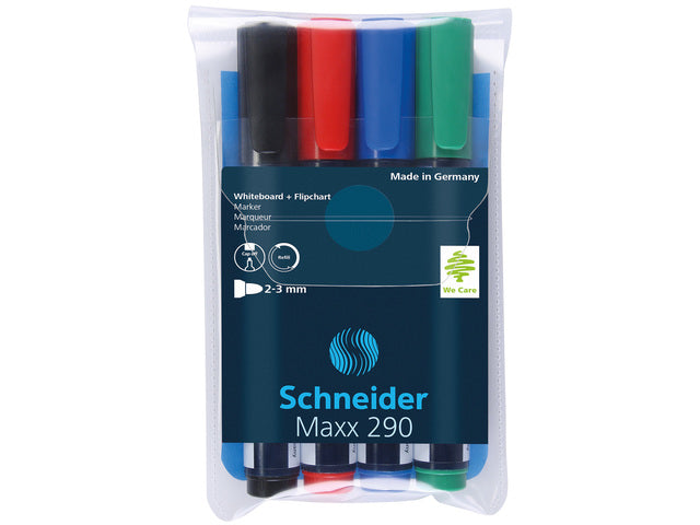 Boardmarker Schneider Maxx 290 ronde punt etui à 4 stuks