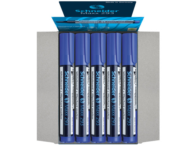 boardmarker Schneider Maxx 293 beitelpunt 2-5 mm blauw. set á 10x