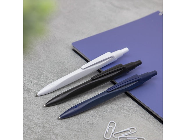 Balpen Schneider Reco zwart, schrijfkleur: blauw