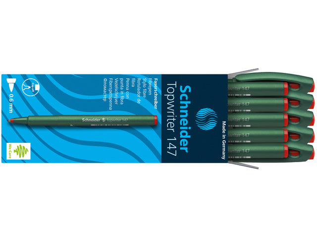 Fibrepen Schneider Topwriter 147 0,6 mm rood